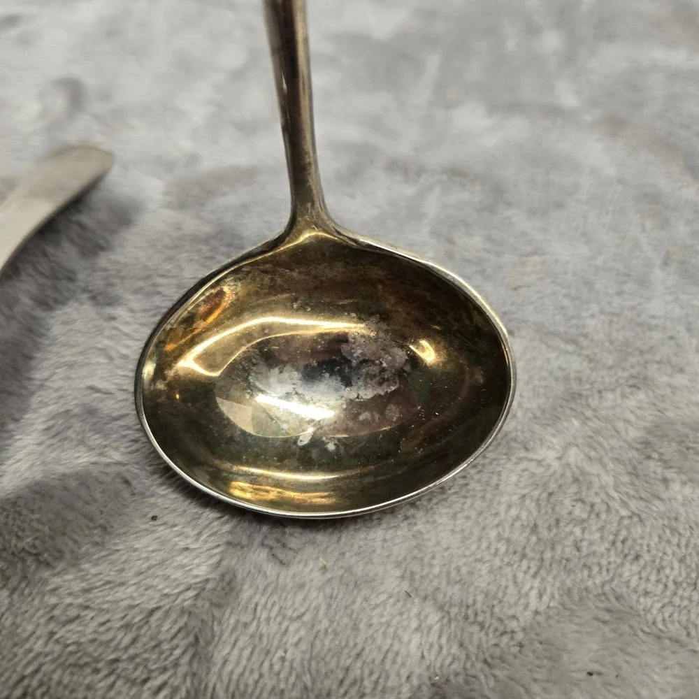 Vintage Silver Plated Sauce Gravy Ladles Fiddle Handle Serving Spoons Set of 3
